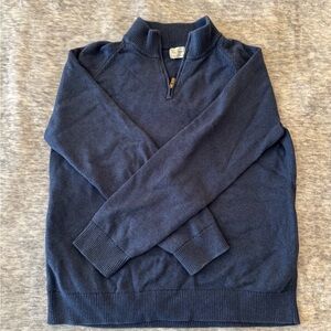 Gently worn LL Bean Men's Navy Half-Zip Sweater